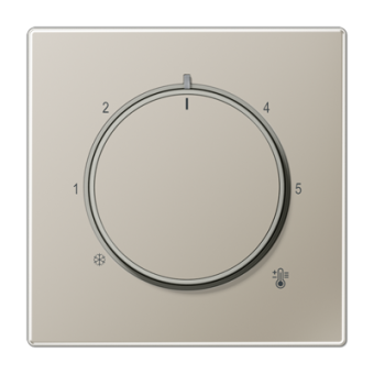 Накладка для механизма терморегулятора LS 990, LS plus, LS ZERO, LS-design, поворотный, датчик t° воздуха (встроенный), датчик t° пола (внешний), без таймера, нержавеющая сталь Jung LS серия ES1749
