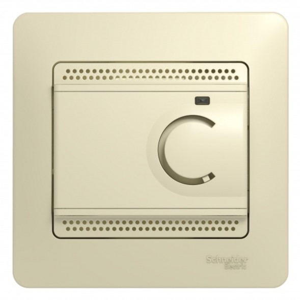 Термостат электр.теплого пола с датчиком,от+5до+50°C,10A,в сборе Schneider Electric Glossa Бежевый GSL000238