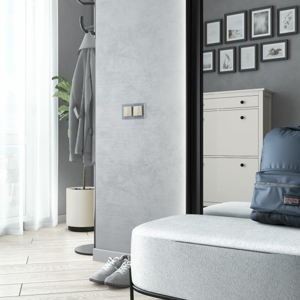 Выключатель двухклавишный (айвори матовый) Werkel W1120062