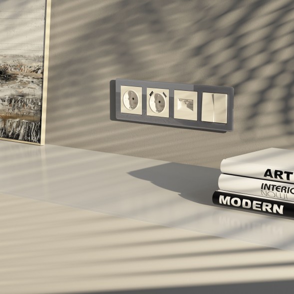 Выключатель двухклавишный (айвори матовый) Werkel W1120062