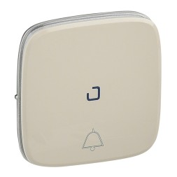 Лицевая панель Legrand Valena ALLURE Слоновая кость для кнопочного выключателя, с символом &quot;звонок&quot;,c линзой для подсветки 755091