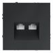 Розетка компьютерная встраиваемая VOLTUM S70 двойная RJ45+RJ45 кат.6, (графит)