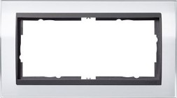 Рамка Gira Event Clear Белый / Черный без перегородки 2 поста 1002728