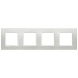 Рамка Bticino LivingLight Квадрат Серебро 2+2+2+2 модуля LNA4802M4AG