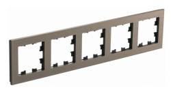 Рамка Schneider Electric Atlasdesign пятипостовая Nature латунь металл ATN312205