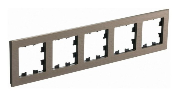 Рамка Schneider Electric Atlasdesign пятипостовая Nature латунь металл ATN312205
