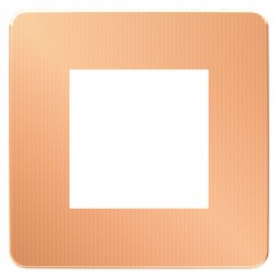 Рамка Schneider Electric Unica Studio Metal Медь / Белый 1 пост NU280257