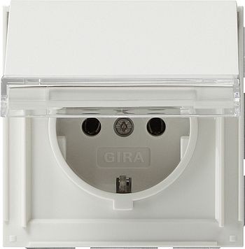Розетка Gira TX44 Белый с крышкой и полем для надписи 041066