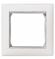 Рамка Legrand Valena Белый / Серебряный ш3х 1 пост 770491