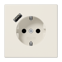 Розетка Jung LS серия Слоновая кость SCHUKO® с USB-интерфейсом с 1 USB-портом типа A LS1520-18A