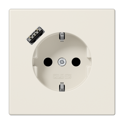 Розетка Jung LS серия Слоновая кость SCHUKO® с USB-интерфейсом с 1 USB-портом типа A LS1520-18A