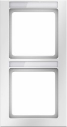 Рамка Berker Q.1 Полярная белизна с эффектом бархата, с полем для надписей 2 поста вертикальная 10126019