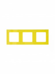 Рамка ABB Levit Жёлтый / Дымчатый чёрный 3 поста 2CHH015030A6064 3901H-A05030 64W