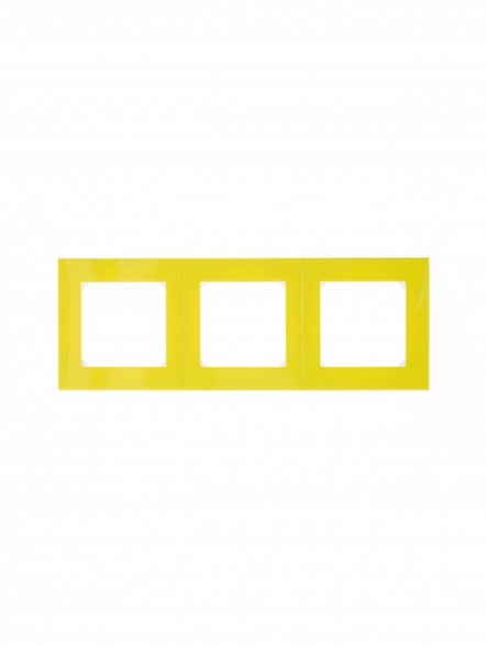 Рамка ABB Levit Жёлтый / Дымчатый чёрный 3 поста 2CHH015030A6064 3901H-A05030 64W