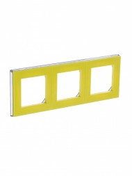 Рамка ABB Levit Жёлтый / Дымчатый чёрный 3 поста 2CHH015030A6064 3901H-A05030 64W