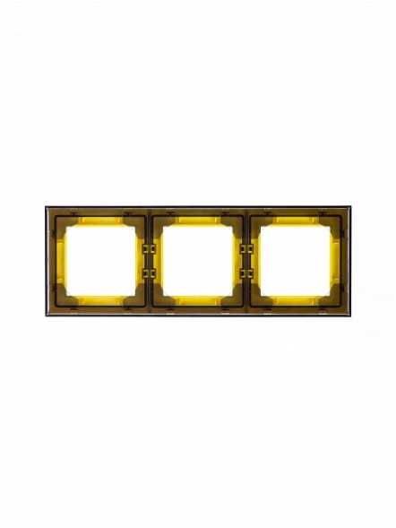 Рамка ABB Levit Жёлтый / Дымчатый чёрный 3 поста 2CHH015030A6064 3901H-A05030 64W