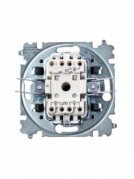 Выключатель ABB Levit сталь / дымчатый чёрный двухклавишный 2CHH590545A6069 3559H-A05445 69W