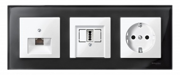 Центральная плата Merten M-серия белый для механизмов RJ45х1 MTN296219