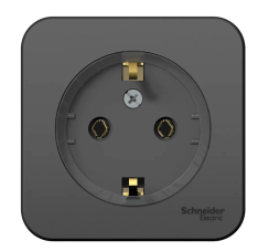 Наружная розетка Schneider Electric с заземлением, без шторок, тонкая Антрацит Blanca BLNRA110116