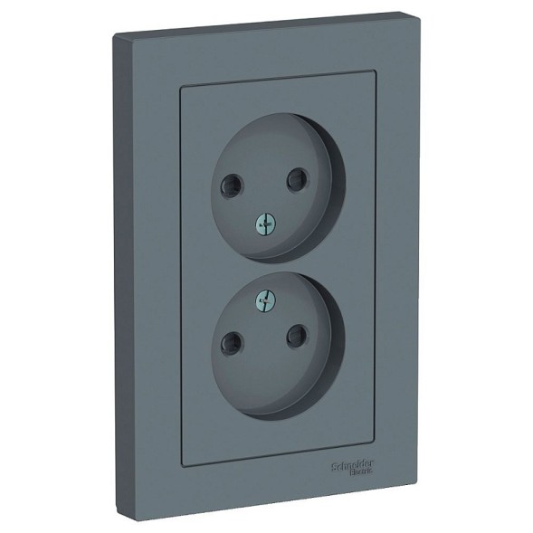 Розетка Schneider Electric Atlasdesign Грифель двойная без заземления,16А, в сборе ATN000720