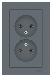 Розетка Schneider Electric Atlasdesign Грифель двойная без заземления,16А, в сборе ATN000720