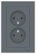 Розетка Schneider Electric Atlasdesign Грифель двойная без заземления,16А, в сборе ATN000720