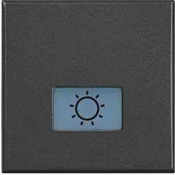 Клавиши Bticino Axolute Антрацит с подсвечиваемыми символами для выключатель в дизайне AXIAL - 2 модуля, Лампа HS4921/2LA