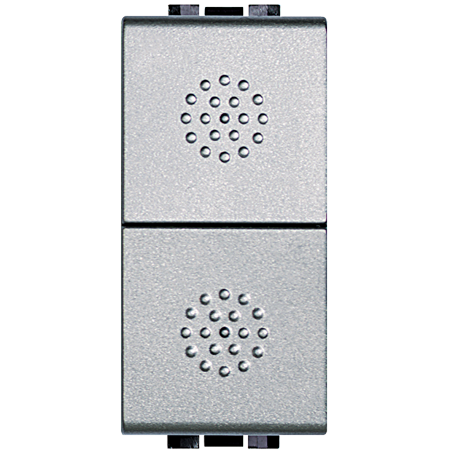 Кнопка Bticino LivingLight Air Алюминий 10А, двойная, 1P-NО + 1P-NО NT4036