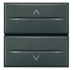 Кнопка Bticino Axolute Антрацит двойная с блокировкой 1Р (NO) + 1Р (NO) 10 А 250 В~ – 2 модуля HS4037/2