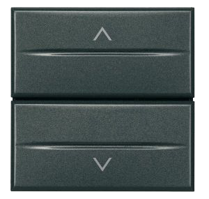 Кнопка Bticino Axolute Антрацит двойная с блокировкой 1Р (NO) + 1Р (NO) 10 А 250 В~ – 2 модуля HS4037/2