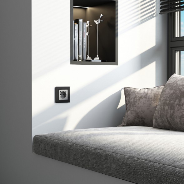 Рамка из стекла на 1 пост Senso черный soft-touch Werkel W0013108