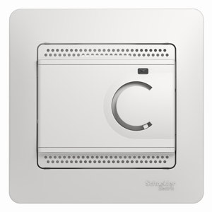 Термостат электрон.теплого пола с датчиком,от+5до+50°C,10A,в сборе Schneider Electric Glossa Белый GSL000138