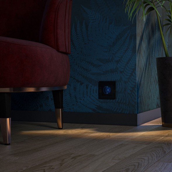 Розетка с подсветкой (черный матовый) Werkel W1171408