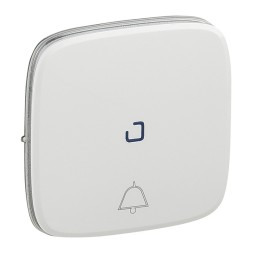 Лицевая панель Legrand Valena ALLURE Белая для кнопочного выключателя, с символом &quot;звонок&quot;,c линзой для подсветки 755090