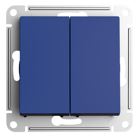 2-клавишный ПЕРЕКЛЮЧАТЕЛЬ, 10АХ, механизм, быстрозажим. клем., АКВАМАРИН Schneider Electric Art Gallery GAL001165S