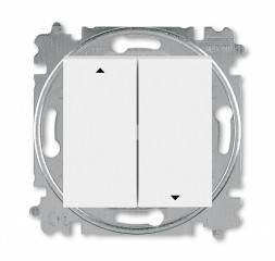 Выключатель жалюзи двухклавишный ABB Levit с фиксацией клавиш белый / ледяной 3559H-A89445 01W 2CHH598945A6001 2CHH598945A6001 3559H-A89445 01W