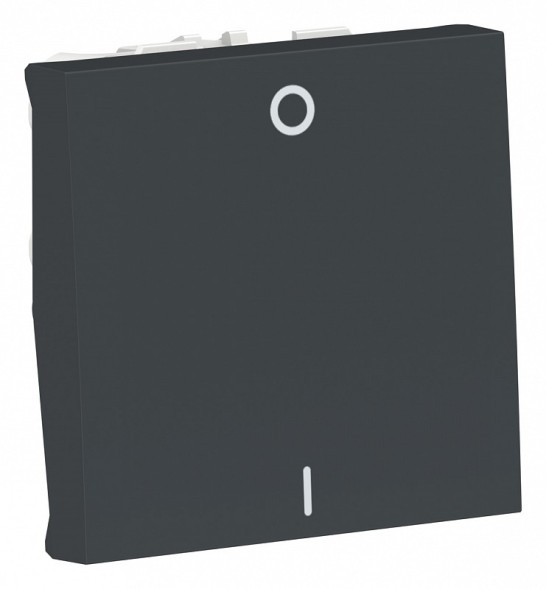 Выключатель Schneider Electric Unica Modular Антрацит двухполюс, 1-клавиш, сх. 2 16 AX, 250 В, 2 модуля NU326254