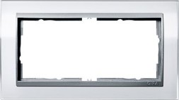 Рамка Gira Event Clear Белый / Алюминий без перегородки 2 поста 1002726