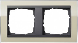 Рамка Gira Event Clear Песочный / Черный 2 поста 0212778