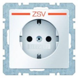 Штепсельная розетка Berker Q.1 полярная белизна с эффектом бархата, SCHUKO с оттиском с оттиском &quot;ZSV&quot; оранжевый 47436049