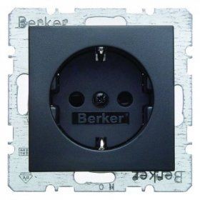 Штепсельная розетка Berker R.1 антрацит, матовый SCHUKO 47231606