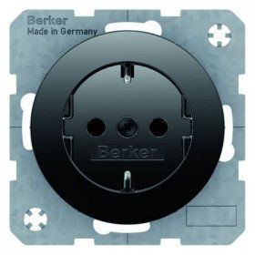 Штепсельная розетка Berker R.1 черная с блеском SCHUKO 41432045