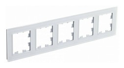 Рамка Schneider Electric Atlasdesign пятипостовая Nature белое стекло ATN320105