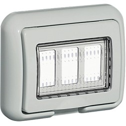 Влагозащитная крышка Bticino Living Light IP55 Idrobox. серый камень. 3 модуля 25603S