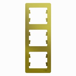 Рамка Schneider Electric Glossa Фисташковый 3 поста вертикальная GSL001007