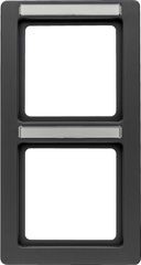 Рамка Berker Q.1 Антрацит с эффектом бархата, с полем для надписей 2 поста вертикальная 10126016