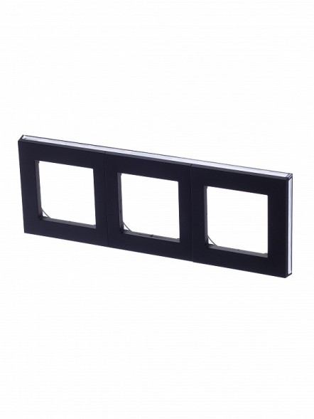 Рамка ABB Levit Антрацит / Дымчатый чёрный 3 поста 2CHH015030A6063 3901H-A05030 63W