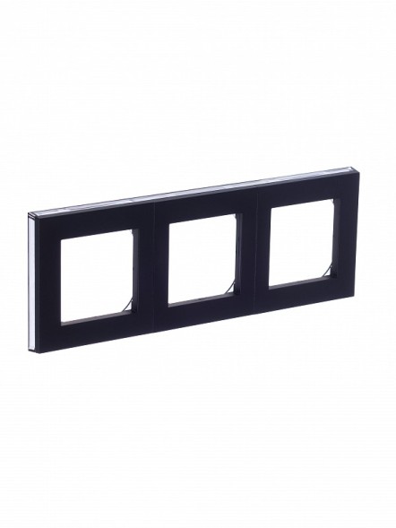 Рамка ABB Levit Антрацит / Дымчатый чёрный 3 поста 2CHH015030A6063 3901H-A05030 63W