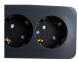 4-ая розетка Schneider Electric открытой установки, с заземлением, со шторками Антрацит Blanca BLNRA011416