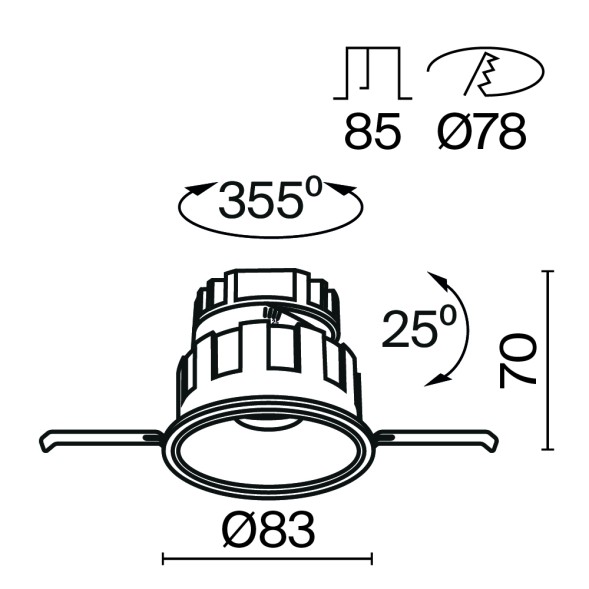 Встраиваемый светильник Technical DL057-10W3K-W